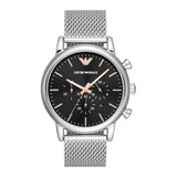 Buy Shop Emporio Armani Luigi Chronograph Quartz Black Dial Silver Mesh Bracelet Watch For Men - AR11429 USA Online