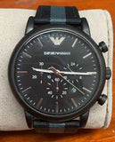 Buy Shop Emporio Armani Luigi Chronograph Quartz Black Dial Two Tone Nylon Strap Watch For Men - AR1948 USA Online