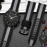 Buy Shop Emporio Armani Luigi Chronograph Quartz Black Dial Two Tone Nylon Strap Watch For Men - AR1948 USA Online