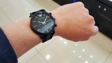 Buy Shop Emporio Armani Luigi Chronograph Quartz Black Dial Two Tone Nylon Strap Watch For Men - AR1948 USA Online