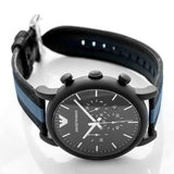 Buy Shop Emporio Armani Luigi Chronograph Quartz Black Dial Two Tone Nylon Strap Watch For Men - AR1948 USA Online