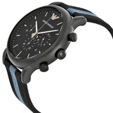 Buy Shop Emporio Armani Luigi Chronograph Quartz Black Dial Two Tone Nylon Strap Watch For Men - AR1948 USA Online