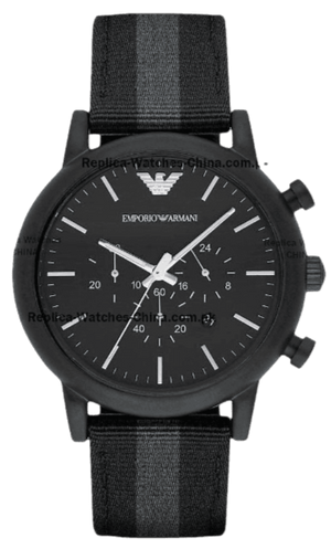 Buy Shop Emporio Armani Luigi Chronograph Quartz Black Dial Two Tone Nylon Strap Watch For Men - AR1948 USA Online