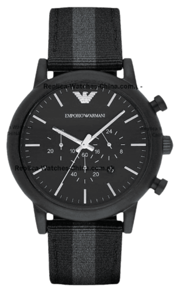 Buy Shop Emporio Armani Luigi Chronograph Quartz Black Dial Two Tone Nylon Strap Watch For Men - AR1948 USA Online