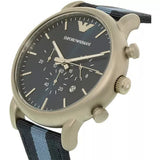 Buy Shop Emporio Armani Luigi Chronograph Quartz Blue Dial Blue Nylon Strap Watch For Men - AR1949 USA Online