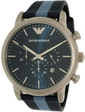 Buy Shop Emporio Armani Luigi Chronograph Quartz Blue Dial Blue Nylon Strap Watch For Men - AR1949 USA Online