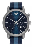 Buy Shop Emporio Armani Luigi Chronograph Quartz Blue Dial Blue Nylon Strap Watch For Men - AR1949 USA Online
