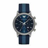 Buy Shop Emporio Armani Luigi Chronograph Quartz Blue Dial Blue Nylon Strap Watch For Men - AR1949 USA Online