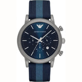 Buy Shop Emporio Armani Luigi Chronograph Quartz Blue Dial Blue Nylon Strap Watch For Men - AR1949 USA Online