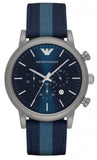 Buy Shop Emporio Armani Luigi Chronograph Quartz Blue Dial Blue Nylon Strap Watch For Men - AR1949 USA Online