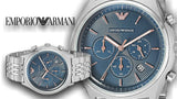 Buy Shop Emporio Armani Luigi Chronograph Quartz Blue Dial Silver Steel Strap Watch For Men - AR1974 USA Online