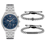 Buy Shop Emporio Armani Luigi Chronograph Quartz Blue Dial Silver Steel Strap Watch For Men - AR1974 USA Online