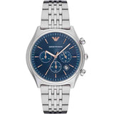 Buy Shop Emporio Armani Luigi Chronograph Quartz Blue Dial Silver Steel Strap Watch For Men - AR1974 USA Online