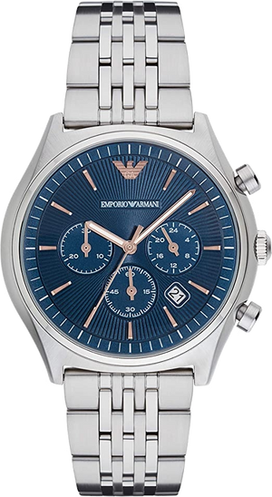 Buy Shop Emporio Armani Luigi Chronograph Quartz Blue Dial Silver Steel Strap Watch For Men - AR1974 USA Online
