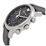 Buy Shop Emporio Armani Luigi Chronograph Quartz Grey Dial Grey Leather Strap Watch For Men - AR1735 USA Online