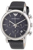 Buy Shop Emporio Armani Luigi Chronograph Quartz Grey Dial Grey Leather Strap Watch For Men - AR1735 USA Online