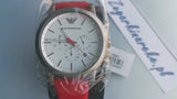 Buy Shop Emporio Armani Luigi Chronograph White Dial Red Rubber Strap Watch For Men - AR11021 USA Online