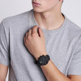 Buy Shop Emporio Armani Luigi Chronohraph Black Dial Black Leather Strap Watch For Men - AR1970 USA Online