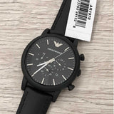 Buy Shop Emporio Armani Luigi Chronohraph Black Dial Black Leather Strap Watch For Men - AR1970 USA Online