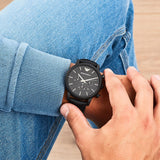 Buy Shop Emporio Armani Luigi Chronohraph Black Dial Black Leather Strap Watch For Men - AR1970 USA Online