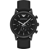 Buy Shop Emporio Armani Luigi Chronohraph Black Dial Black Leather Strap Watch For Men - AR1970 USA Online
