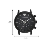 Buy Shop Emporio Armani Luigi Chronohraph Black Dial Black Leather Strap Watch For Men - AR1970 USA Online