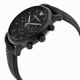 Buy Shop Emporio Armani Luigi Chronohraph Black Dial Black Leather Strap Watch For Men - AR1970 USA Online