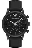 Buy Shop Emporio Armani Luigi Chronohraph Black Dial Black Leather Strap Watch For Men - AR1970 USA Online