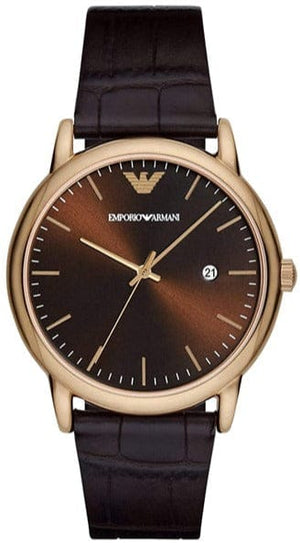 Buy Shop Emporio Armani Luigi Classic Brown Dial Brown Leather Strap Watch For Men - AR2503 USA Online