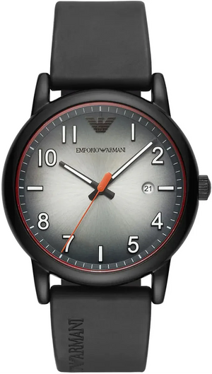Buy Shop Emporio Armani Luigi Gray Dial Black Silicon Strap Watch for Men - AR11176 USA Online