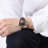Buy Shop Emporio Armani Luigi Meccanico Brown Dial Brown Leather Strap Watch For Men - AR1982 USA Online