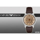 Buy Shop Emporio Armani Luigi Meccanico Brown Dial Brown Leather Strap Watch For Men - AR1982 USA Online
