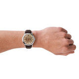 Buy Shop Emporio Armani Luigi Meccanico Brown Dial Brown Leather Strap Watch For Men - AR1982 USA Online