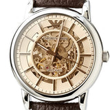 Buy Shop Emporio Armani Luigi Meccanico Brown Dial Brown Leather Strap Watch For Men - AR1982 USA Online