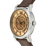 Buy Shop Emporio Armani Luigi Meccanico Brown Dial Brown Leather Strap Watch For Men - AR1982 USA Online