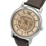 Buy Shop Emporio Armani Luigi Meccanico Brown Dial Brown Leather Strap Watch For Men - AR1982 USA Online