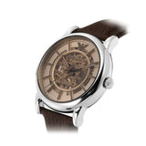 Buy Shop Emporio Armani Luigi Meccanico Brown Dial Brown Leather Strap Watch For Men - AR1982 USA Online