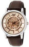 Buy Shop Emporio Armani Luigi Meccanico Brown Dial Brown Leather Strap Watch For Men - AR1982 USA Online