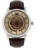 Buy Shop Emporio Armani Luigi Meccanico Brown Dial Brown Leather Strap Watch For Men - AR1982 USA Online