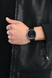 Buy Shop Emporio Armani Luigi Quartz Black Dial Black Leather Strap Watch For Men - AR2500 USA Online
