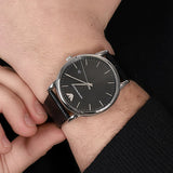 Buy Shop Emporio Armani Luigi Quartz Black Dial Black Leather Strap Watch For Men - AR2500 USA Online