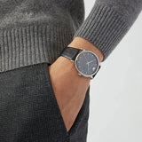 Buy Shop Emporio Armani Luigi Quartz Black Dial Black Leather Strap Watch For Men - AR2500 USA Online