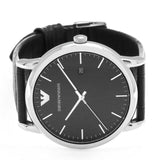 Buy Shop Emporio Armani Luigi Quartz Black Dial Black Leather Strap Watch For Men - AR2500 USA Online