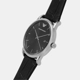 Buy Shop Emporio Armani Luigi Quartz Black Dial Black Leather Strap Watch For Men - AR2500 USA Online