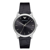 Buy Shop Emporio Armani Luigi Quartz Black Dial Black Leather Strap Watch For Men - AR2500 USA Online