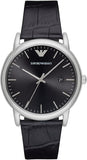 Buy Shop Emporio Armani Luigi Quartz Black Dial Black Leather Strap Watch For Men - AR2500 USA Online