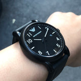 Buy Shop Emporio Armani Luigi Quartz Black Dial Black Silicon Strap Watch For Men - AR11071 USA Online