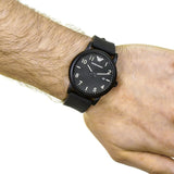 Buy Shop Emporio Armani Luigi Quartz Black Dial Black Silicon Strap Watch For Men - AR11071 USA Online