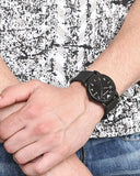 Buy Shop Emporio Armani Luigi Quartz Black Dial Black Silicon Strap Watch For Men - AR11071 USA Online