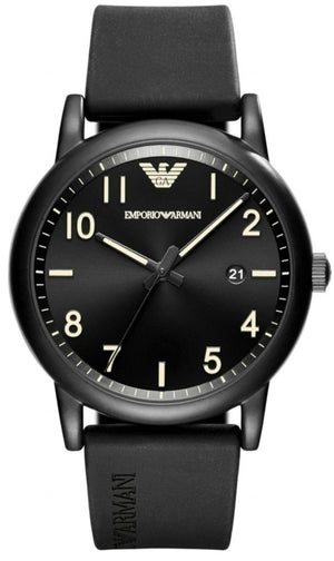 Buy Shop Emporio Armani Luigi Quartz Black Dial Black Silicon Strap Watch For Men - AR11071 USA Online